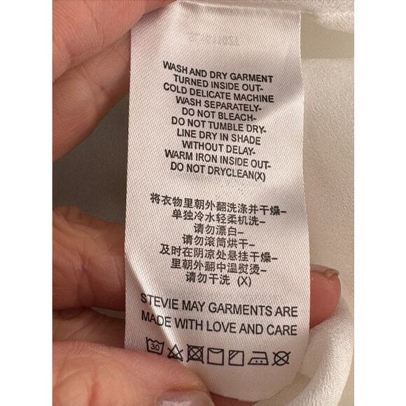 Stevie May Cosmic Currents Gold Embroidery Starry White Top M - Picture 8 of 10